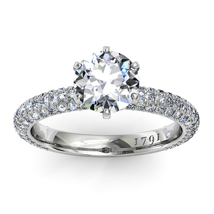 Passione with Argyle Pink Band Round Brilliant Diamond Ring in 18kt White Gold AU